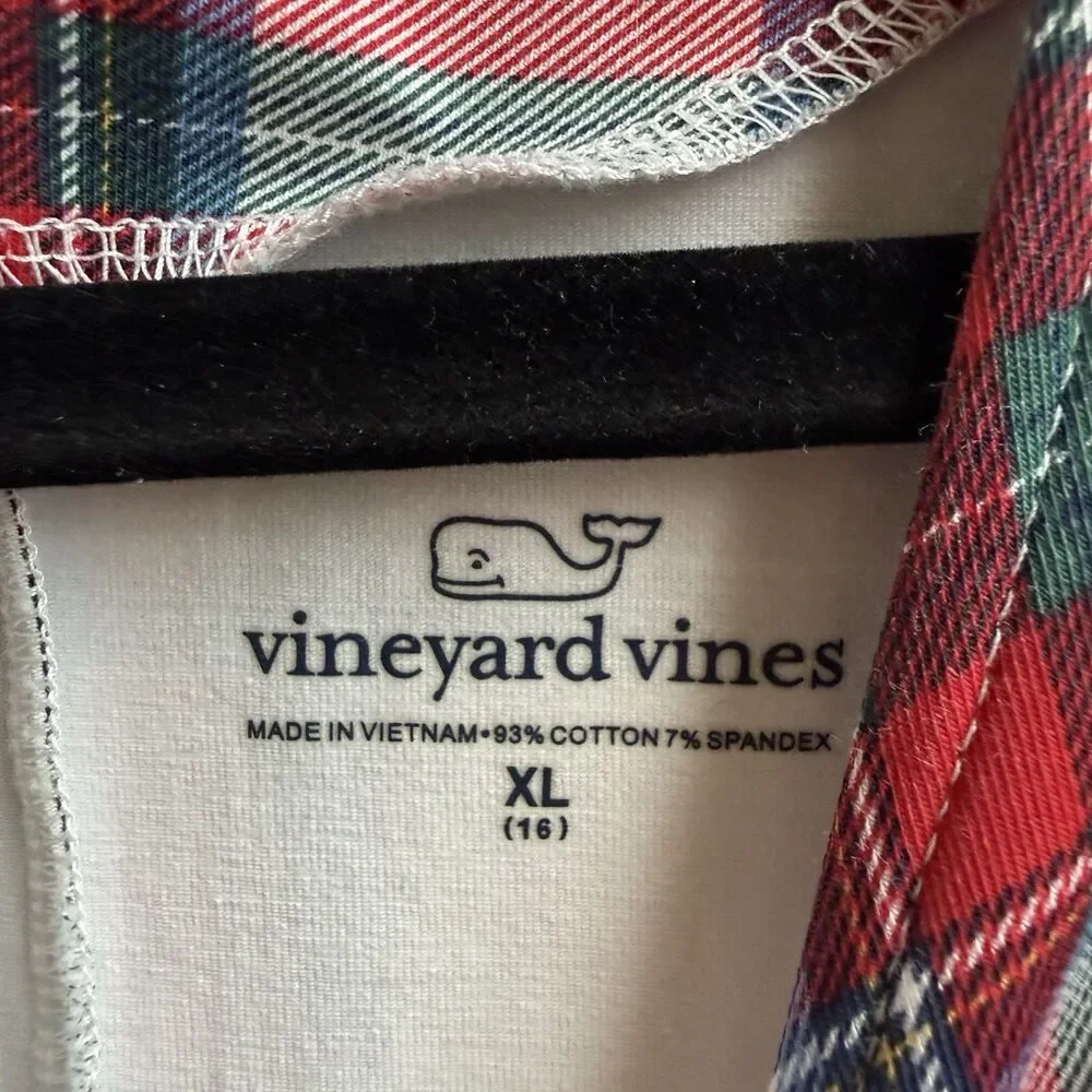 Vineyard Vines Girls Dress XL Nantucket Tartan Plaid Whale Knit Preppy Clueless